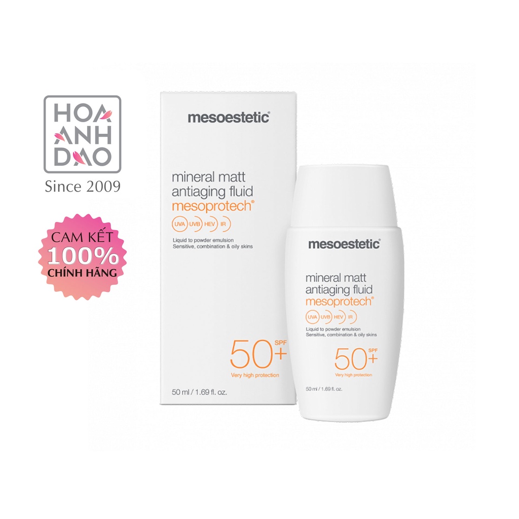 Nhũ tương chống nắng Mesoestetic Mesoprotech Mineral Matt SPF50