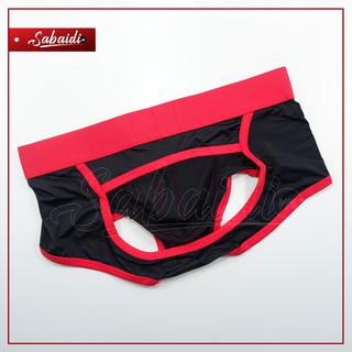 Quần Boxer Addicted đen phối đỏ hở mông