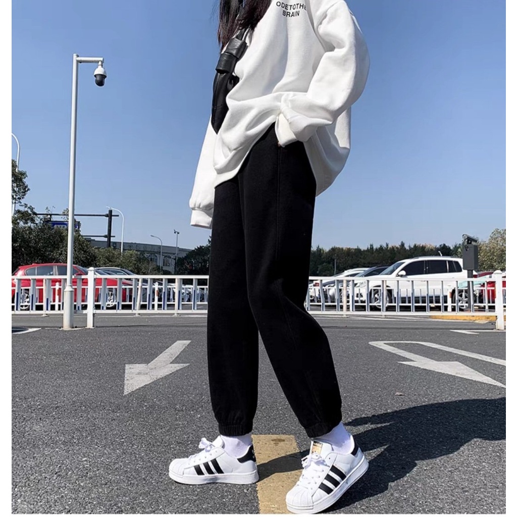 40-100kg Quần jogger nam nữ ống rộng unisex bo gấu bigsize thu đông basic pants NHIỀU MÀU(lai thun)