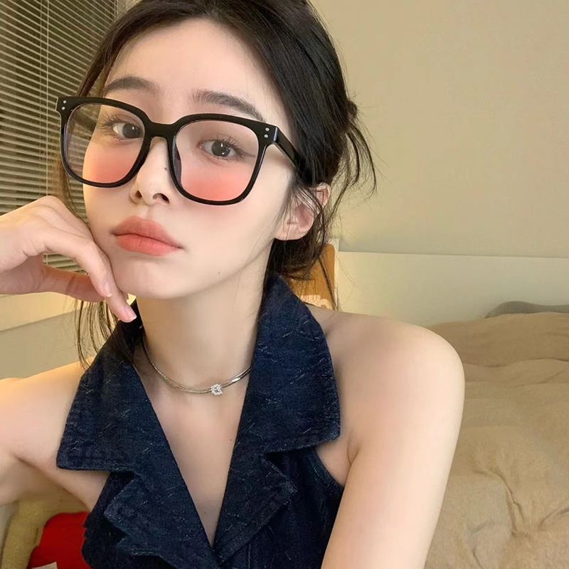 Mắt Kính Gọng Vuông Màu Đen Chống Ánh Sáng Xanh Thời Trang Cho Nữ