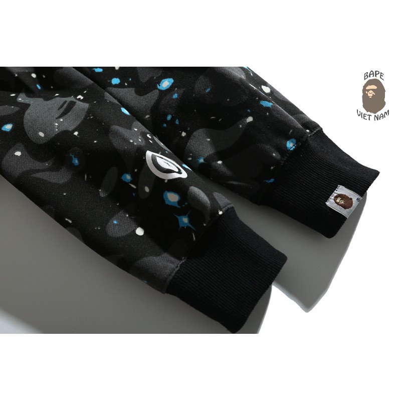 [Ảnh thật + FREESHIP] Jacket Bape Shark Galaxy fullzip Phát quang trong tối , Áo Hoodie Bape Cá Ngáo