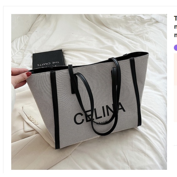 D19 Túi xách bản to khóa bấm 2 màu sắc đơn giản