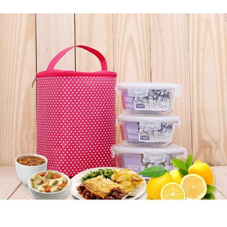 Túi Giữ Nhiệt Chấm Bi 2 Lớp
