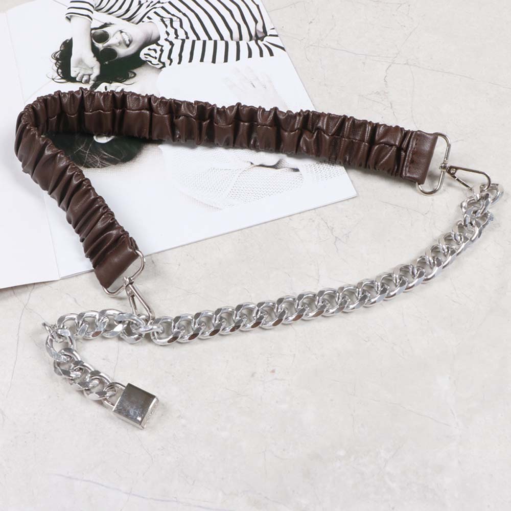 Thắt lưng sợi xích kim loại co giãn nhiều màu tùy chọn thời trang punk cá tính sành điệu