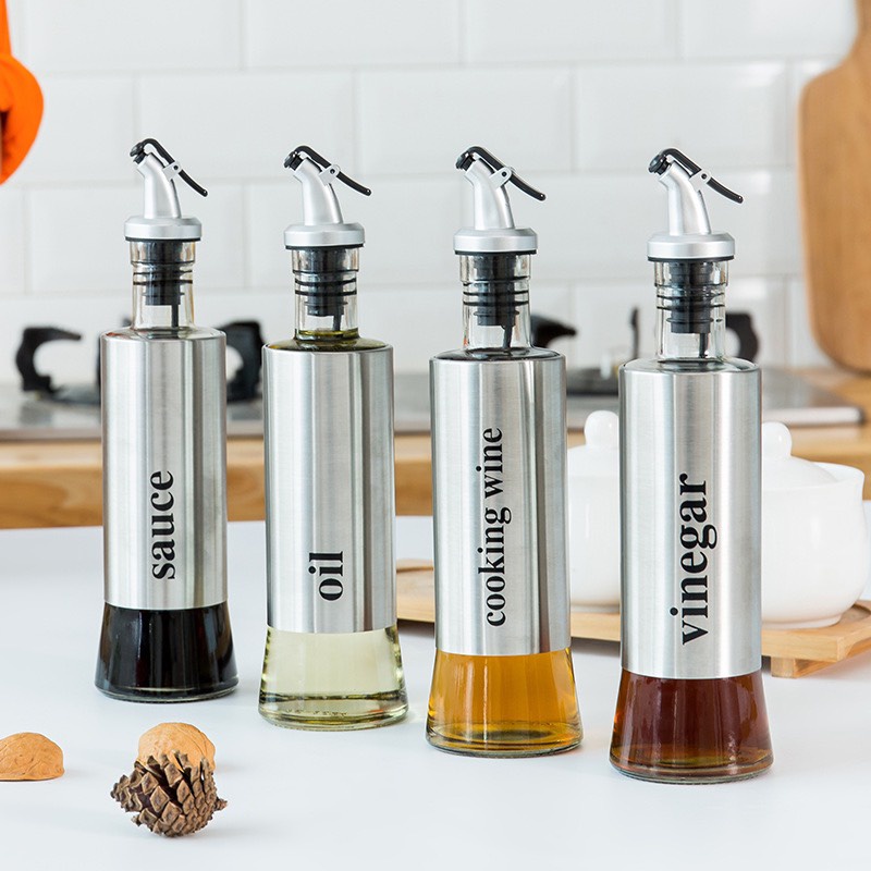 Chai đựng gia vị cao cấp 300ml, chai đựng dầu ăn có nắp rót chống tràn GV88