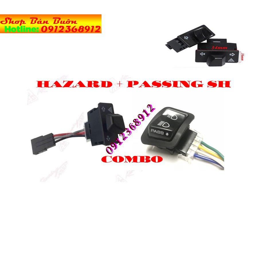 Công tắc hazard và passing sh dùng cho đèn xi nhan và đèn trợ sáng, đèn led