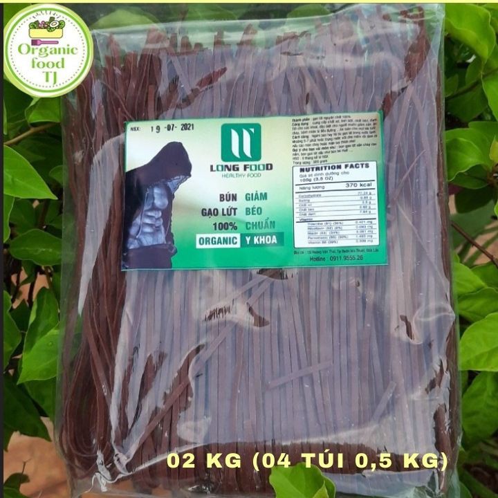 Combo 2 kg Bún Gạo Lứt LONG FOOD 100% Organic Giảm Béo Chuẩn Y Khoa. CHÍNH HÃNG