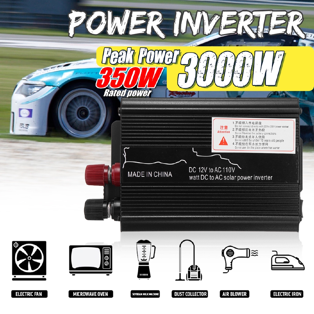 Dc 12v / 24 sang ac 110v / 220v 12v sine wave solar inverter peaks power voltage transformer converter 3000w