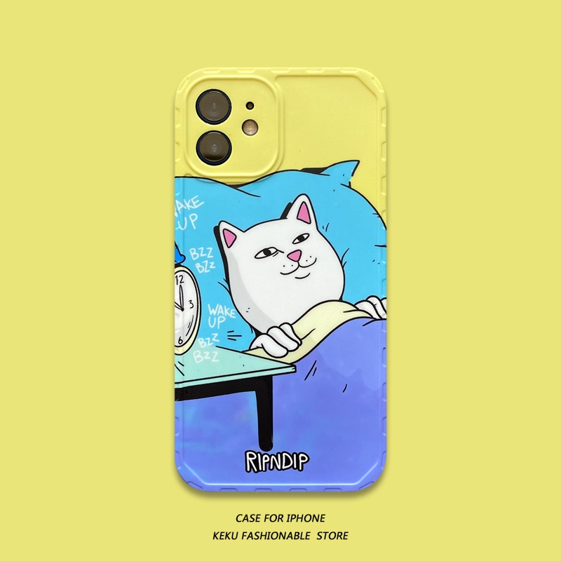 Ốp điện thoại mềm in hình mèo đang ngủ sành điệu cho iPhone 13 Pro max/i7/i8 Plus/X/XS/XR/XS MAX/11/11PRO/11Pro MAX/SE2