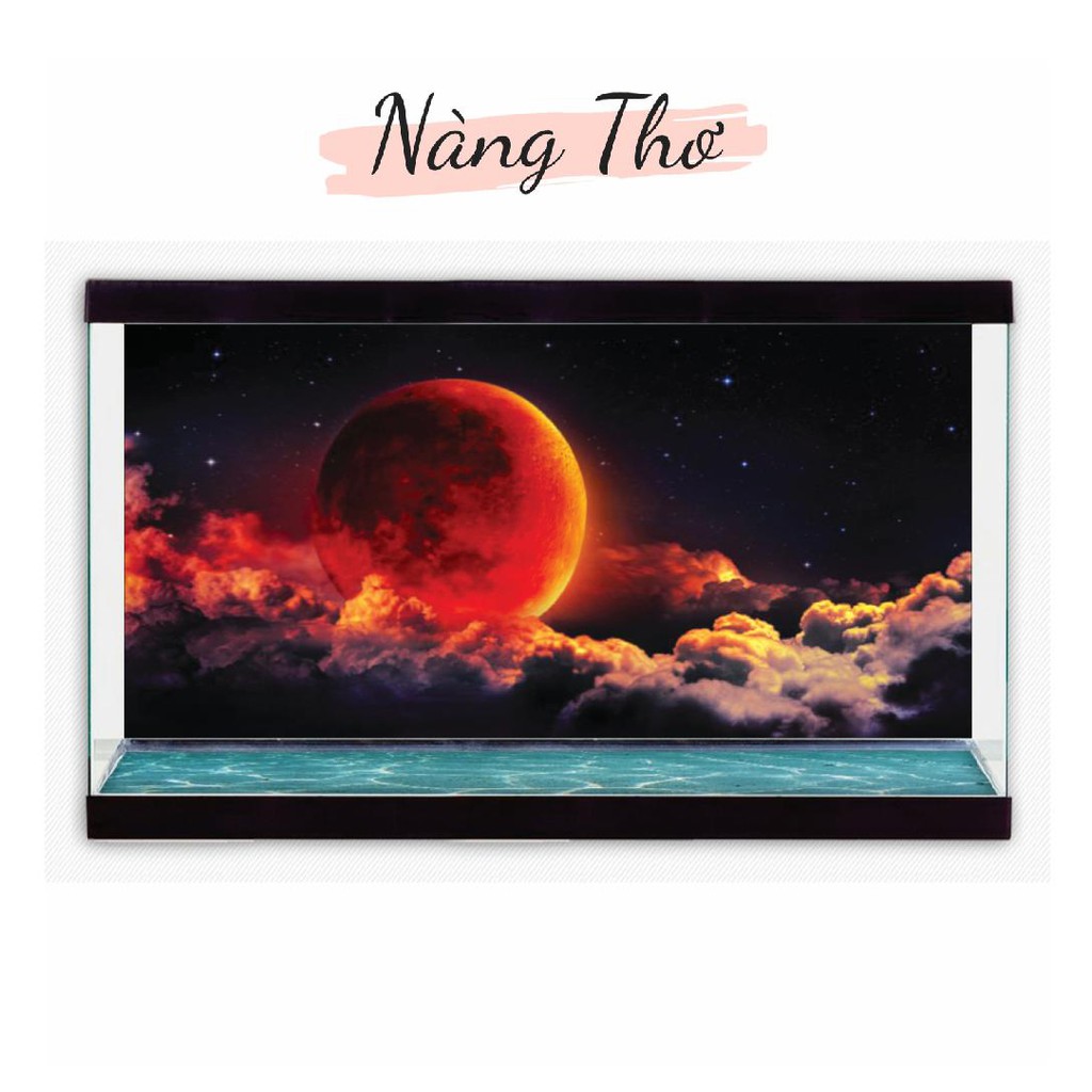 DECAL DÁN HỒ CÁ_TRANH 3D NEW MOON NÀNG THƠ