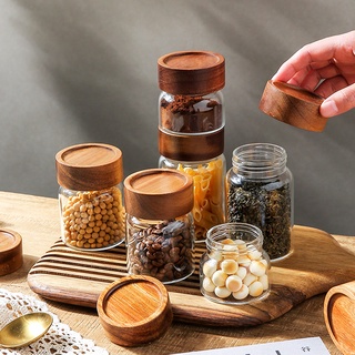 ✧☢hũ thủy tinh mini đựng trà/cà phê có nắp đậy 0704
