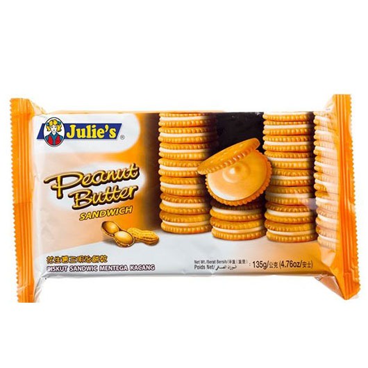 Bánh Quy Julie Nhân Bơ Đậu Phộng Peanut Butter Sandwich (Gói 135g)