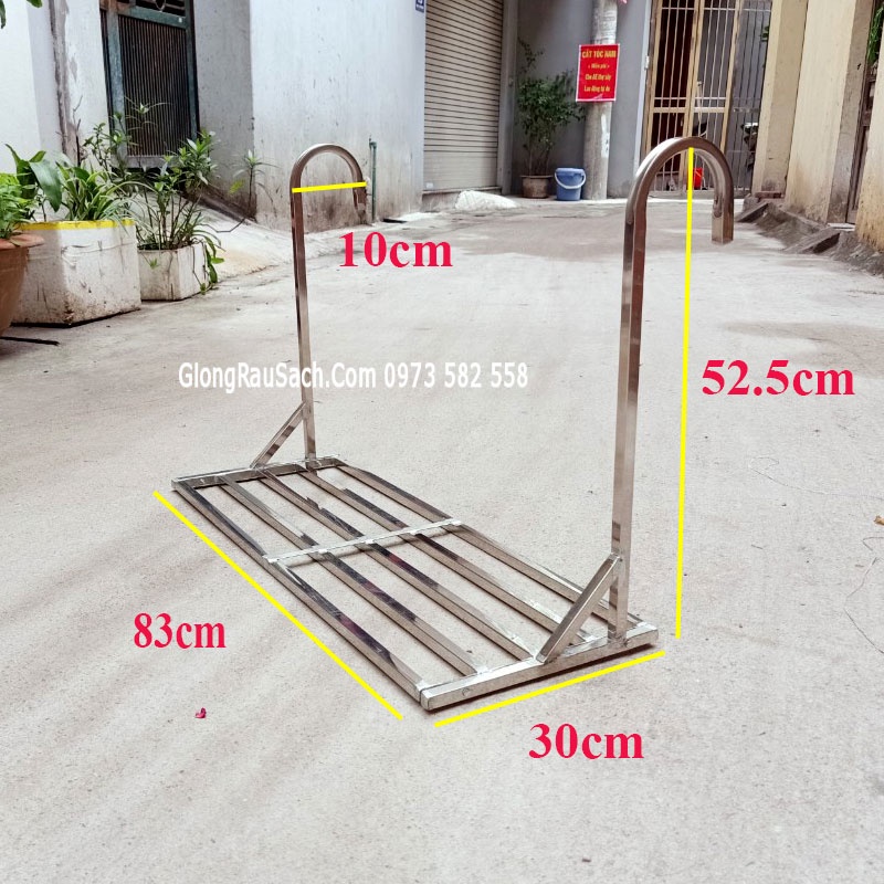 Giá Móc Kệ Treo Chậu Hoa Cây Cảnh Ban Công Inox 103cm - 63cm