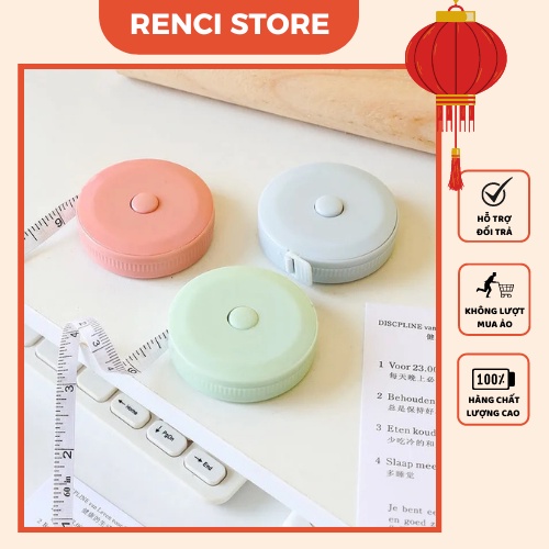 Thước Dây Cuộn Rút May Đồ Đo 3 Vòng 1.5m mini Cá Nhân