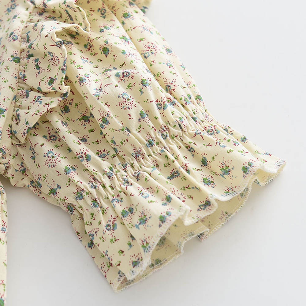 BEAR LEADER Set Áo Thun Tay Ngắn &amp; Quần Short In Hoa Mẫu Mới 2023 Thời Trang Mùa Hè Cho Bé Gái 2-7 Tuổi