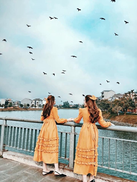 Váy Maxi Dài Kèm Nơ cực đẹp 💋 Ncstore 💋 ảnh thật clip