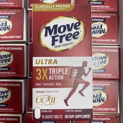 Viên Uống Move Free Joint Health Ultra Type II Collagen + Boron + HA Hộp 75 Viên