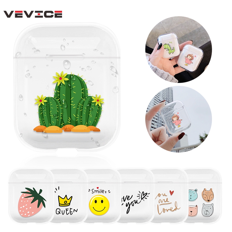 Vỏ hộp tai nghe không dây từ PC trong suốt dành cho Apple Airpods 1 2