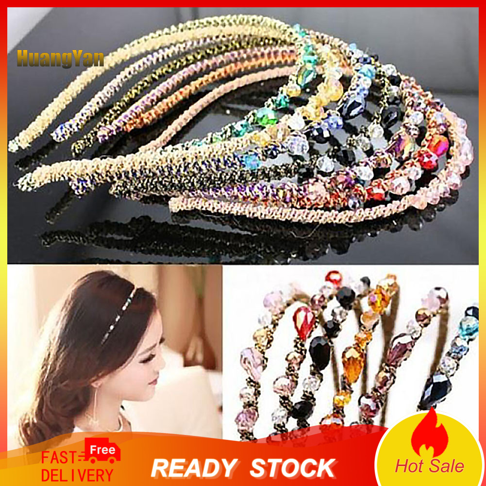 *DJTS* Shiny Colorful Irregular Rhinestone Hair Hoop Headband Hairband Jewelry Decor