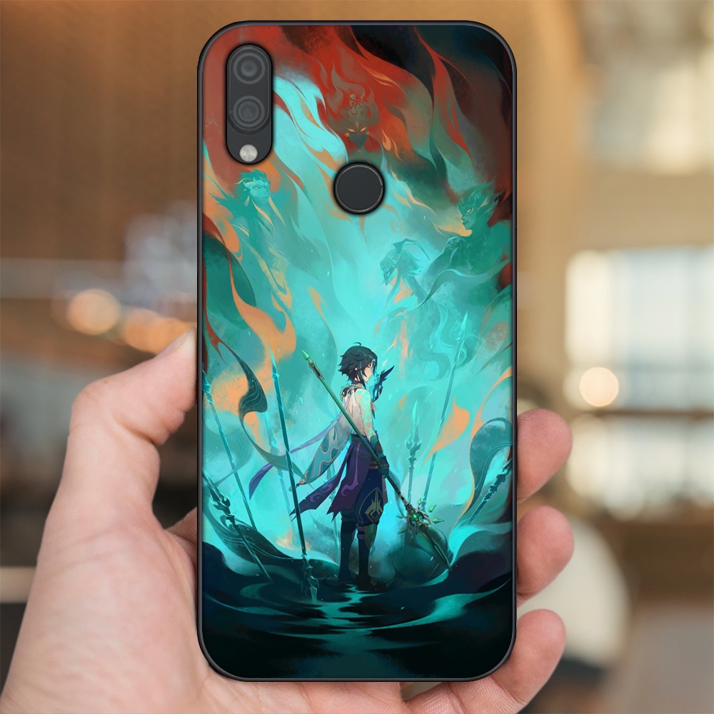 Ốp lưng Xiaomi Redmi Note 7, Note 7 Pro viền đen in hình Xiao Genshin Impact