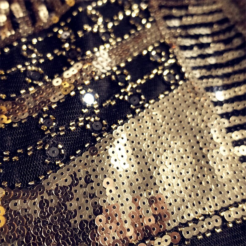 Sidaimi Chân Váy Bút Chì Mini Lưng Cao Đính Kim Sa Màu Vàng Kim Lấp Lánh Phong Cách Vintage Quyến Rũ Cho Nữ