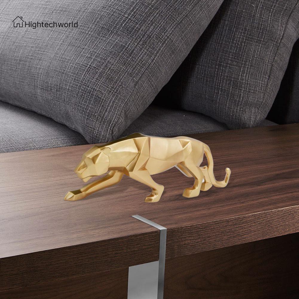 Hightechworld Resin Geometry Leopard Figurines Home Decor Crafts Room Vintage Ornament