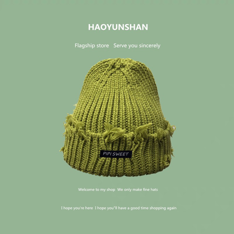 Mũ len giữ ấm thời trang thu đông phong cách Retro Hàn Quốc