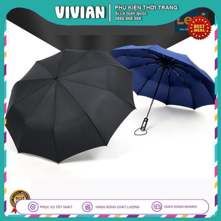 Ô Dù Tự Động ☔ĐÓNG MỞ 2 CHIỀU☔ Dù đi mưa KT lớn 63x103cm, tránh nắng tăng cường gia cố 10 THANH ĐỠ gấp ba lần