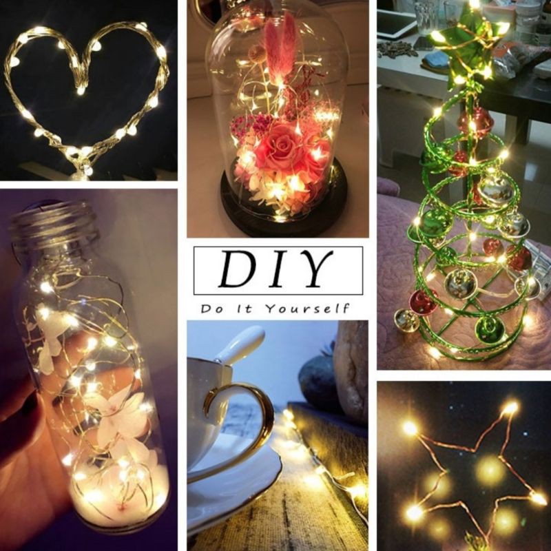 Đèn Led Fairy Light (trắng/vàng/nhiều màu) 2 MÉT USB - Đèn đom đóm phụ kiện trang trí Giáng Sinh, chụp ảnh | BigBuy360 - bigbuy360.vn
