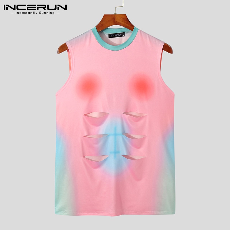 INCERUN Áo Ba Lỗ Thời Trang Hè Nhiều Màu Sắc Dành Cho Nam