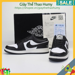 Giày Sneaker jordan 1 panda Thấp Cổ 🌟FULL BOX BILL🌟 jd1 nam nữ Đen Trắng.-Humy