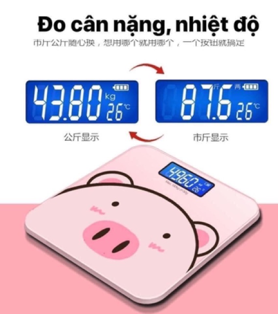Cân sức khoẻ hình lợn- cân điện tử hình heo loại (ko sạc )