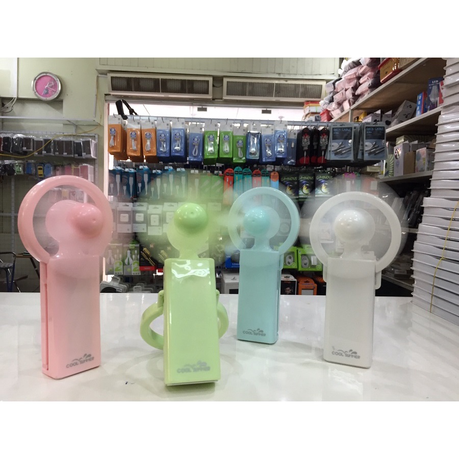 SIÊU MÁTQuạt Cầm Tay tích điện để bàn Mini cool summer Có Móc Tròn Làm Chân Dựng, Tay Cầm (Giao Màu Ngẫu Nhiên)
