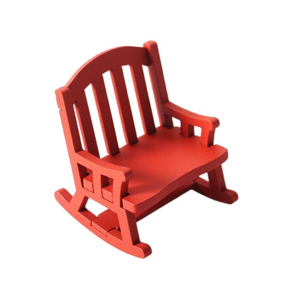 Mô Hình Ghế Gỗ Mini Tỉ Lệ 1 / 12 Dùng Trang Trí Nhà Búp Bê