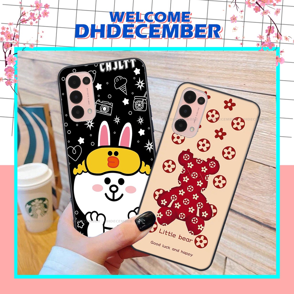 Ốp lưng Oppo RENO 5 in hình gấu K@ws, gấu nâu, dor@emon RẺ- ĐẸP- BỀN