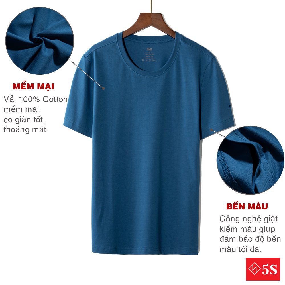 Áo Thun Nam Ngắn Tay 5S (6 Màu), Chất Liệu Cotton Premium Thấm Hút, Kiểu Dáng Trẻ Trung, Năng Động (TSO21004-02) | BigBuy360 - bigbuy360.vn