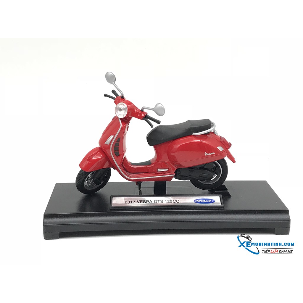 Xe Mô Hình Vespa 2017 GTS 125CC 1:18 Welly ( Đỏ )