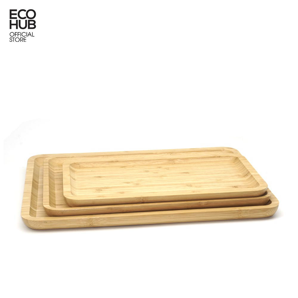 Khay gỗ tre ECOHUB dùng cho nhà hàng, quán cà phê (Coffee Wooden Tray) | EH024