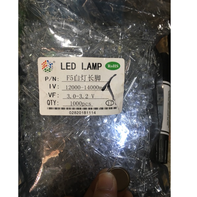 Led Màu Trắng 5 Ly (1000con/túi)