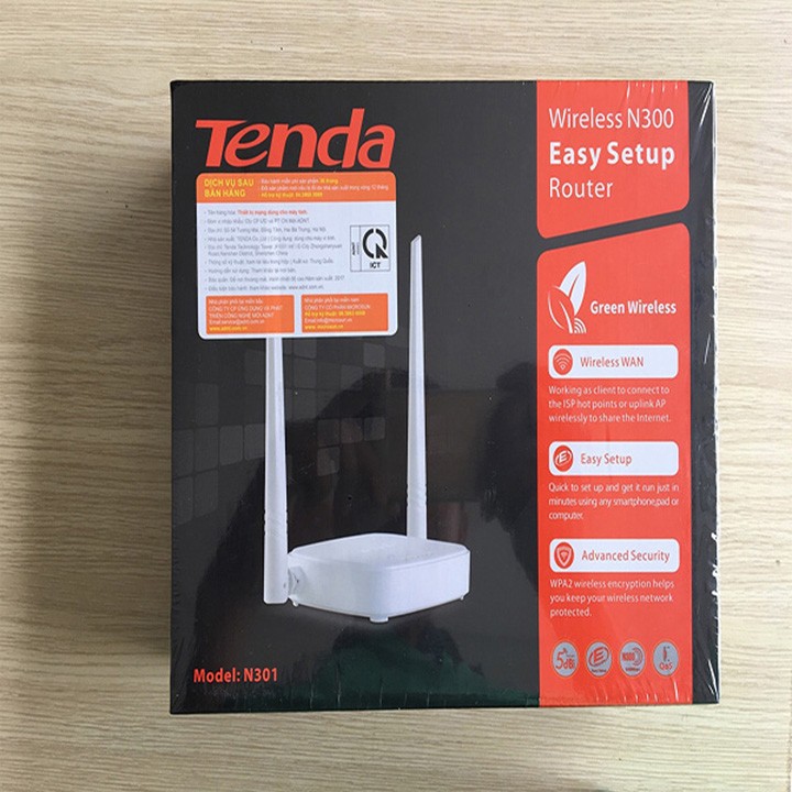 Bộ Phát Sóng Wifi Tenda N301 chuẩn N tốc độ 300Mbps