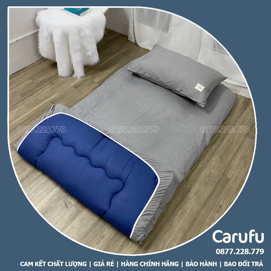 Ga nệm topper 1m2 x 2m Cotton Tici bo chun Mát lạnh giặt máy thoải mái | Carufu