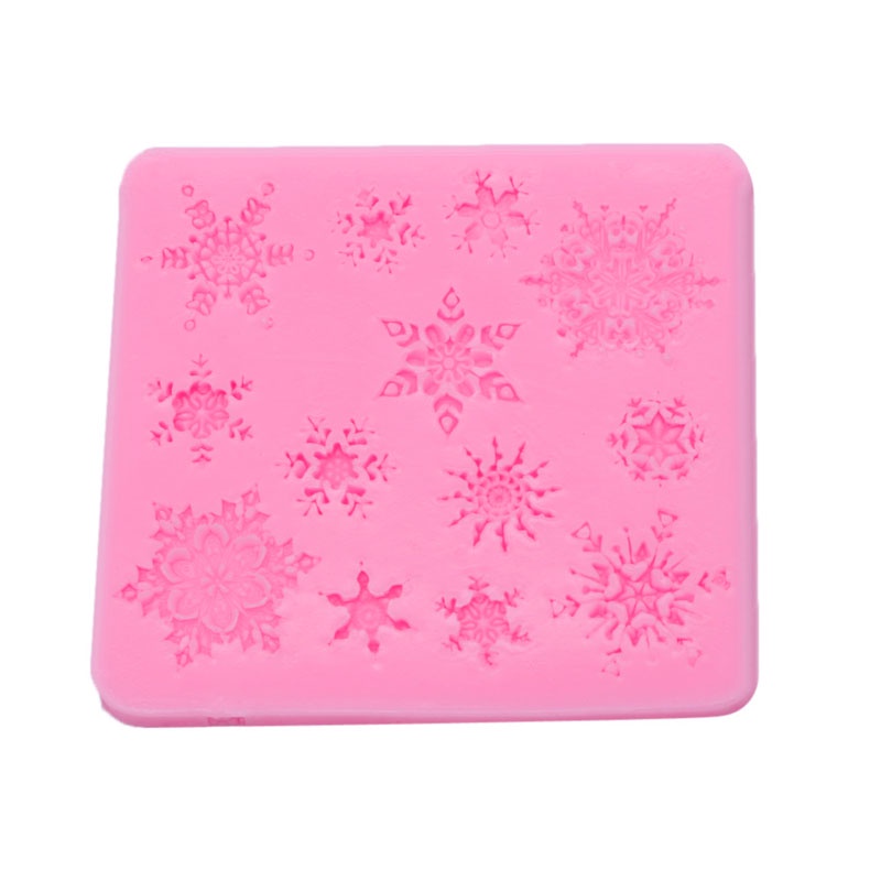 Khuôn Silicone Làm Bánh Tạo Hình Bông Tuyết 3D Độc Đáo Tiện Dụng
