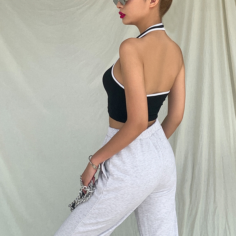 DUNEA Áo hai dây hở lưng quyến rũ phong cách chÂu Âu cá tính thời trang dành cho nữ