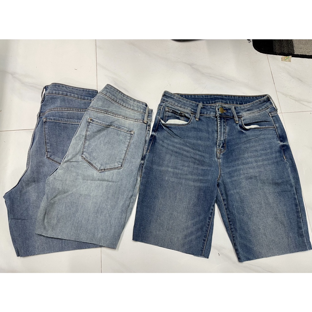 Quần Ngố Jeans OLD NAVY Tua Rua Lỗi Sợi, Dơ Nhẹ - 3873