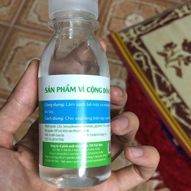 Nước rửa tay khô mini V-Green 100ml