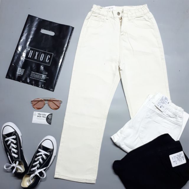 [SẴN] Quần Jeans ống rộng nữ lưng cao Ulzzang Quảng Châu QDJ54