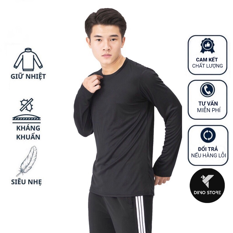 Áo thun giữ nhiệt nam dài tay thể thao co giãn 4 chiều nhiều màu thiết kế trẻ trung năng động