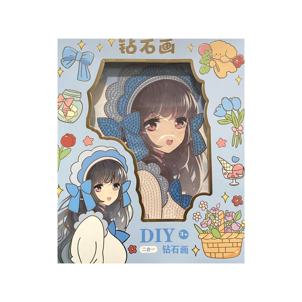 Tranh đính hạt đá sticker 3D size 20x20cm hình các công chúa siêu xinh xắn