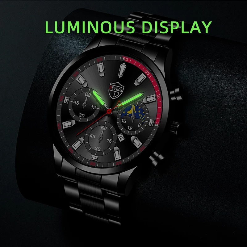 Đồng Hồ Nam Dây Da Phối Thép Không Gỉ Thời Trang