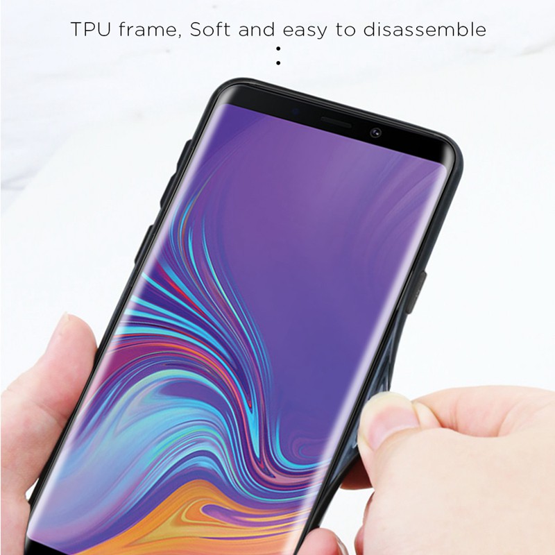 Ốp điện thoại mặt kính cường lực màu gradient cho Samsung Galaxy A9S A9 2018